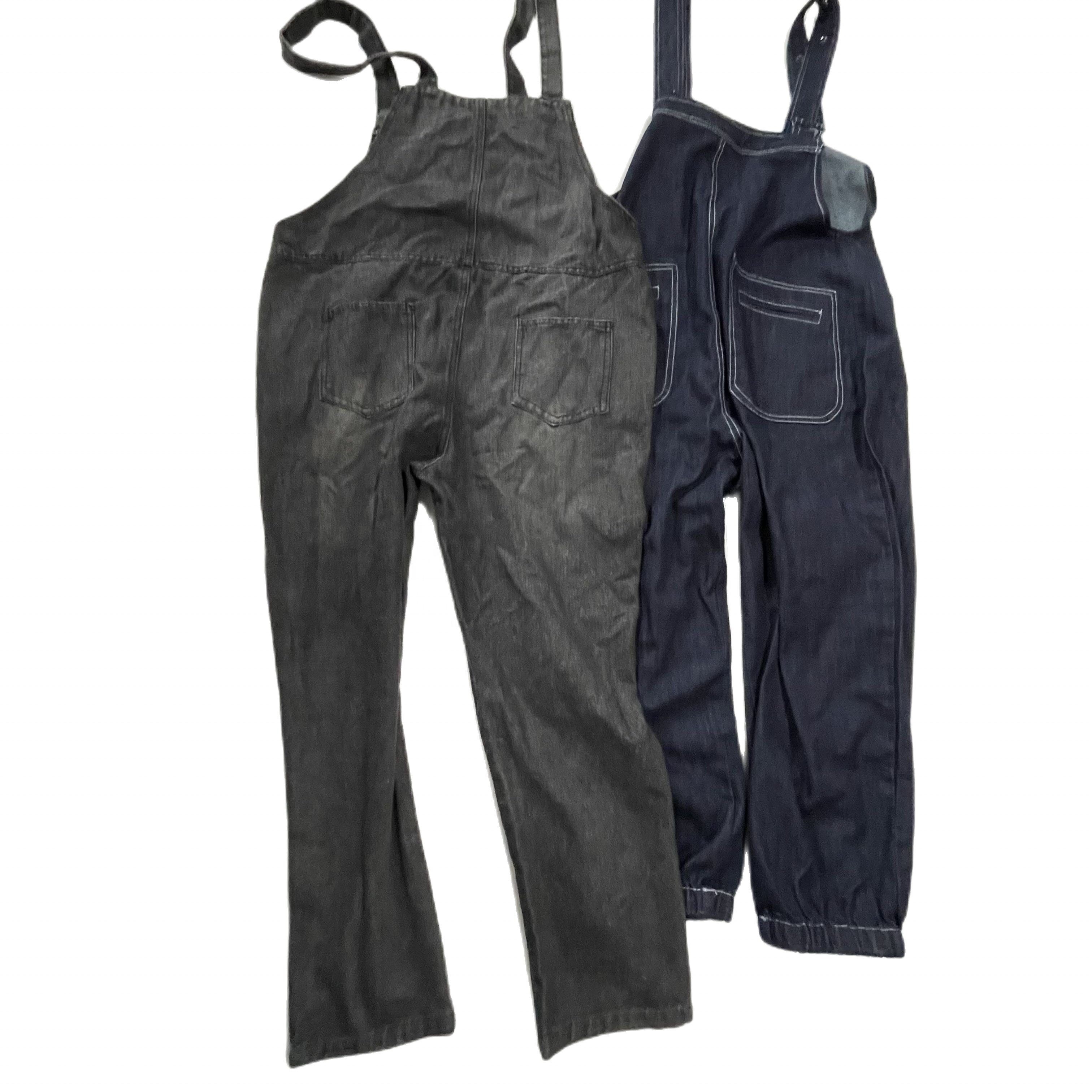 Wholesale 100kg used clothes denim jumper pants ukay ukay used denim jumper pants long for ladies