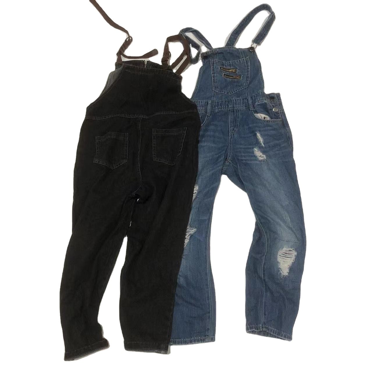 Wholesale 100kg used clothes denim jumper pants ukay ukay used denim jumper pants long for ladies