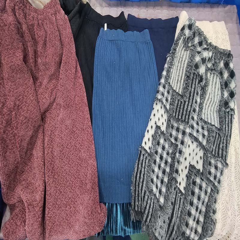 sweater long skirt used clothes Wholesale fashion high waist knit sweater long skirt for women