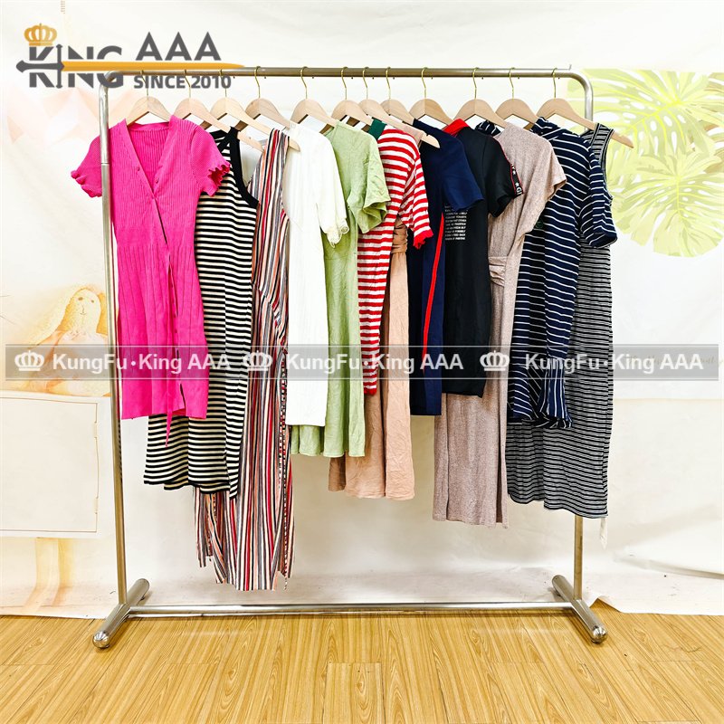 KINGAAA short sleeve mid length sweater dress used ladies clothes clothes bales mixed used clothing second hand sweaters