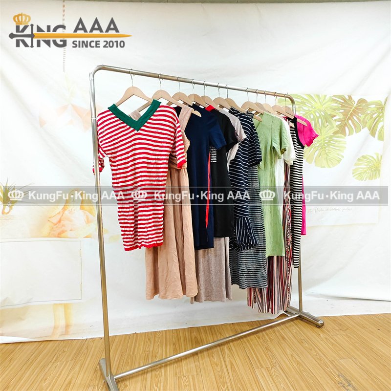 KINGAAA short sleeve mid length sweater dress used ladies clothes clothes bales mixed used clothing second hand sweaters