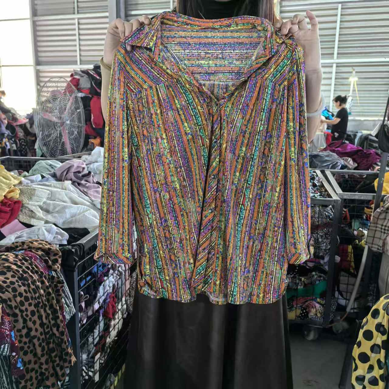 High Quality Second Hand Brand Clothes Bundle Used Old Lady Elastic Stretch Blouse TShirt Summer Korean Mixed Clothing Ukay Bale