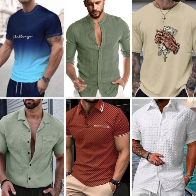 stock men's summer casual street fashion mixed clothing T-shirt POLO shirt pants mixed style random shipment