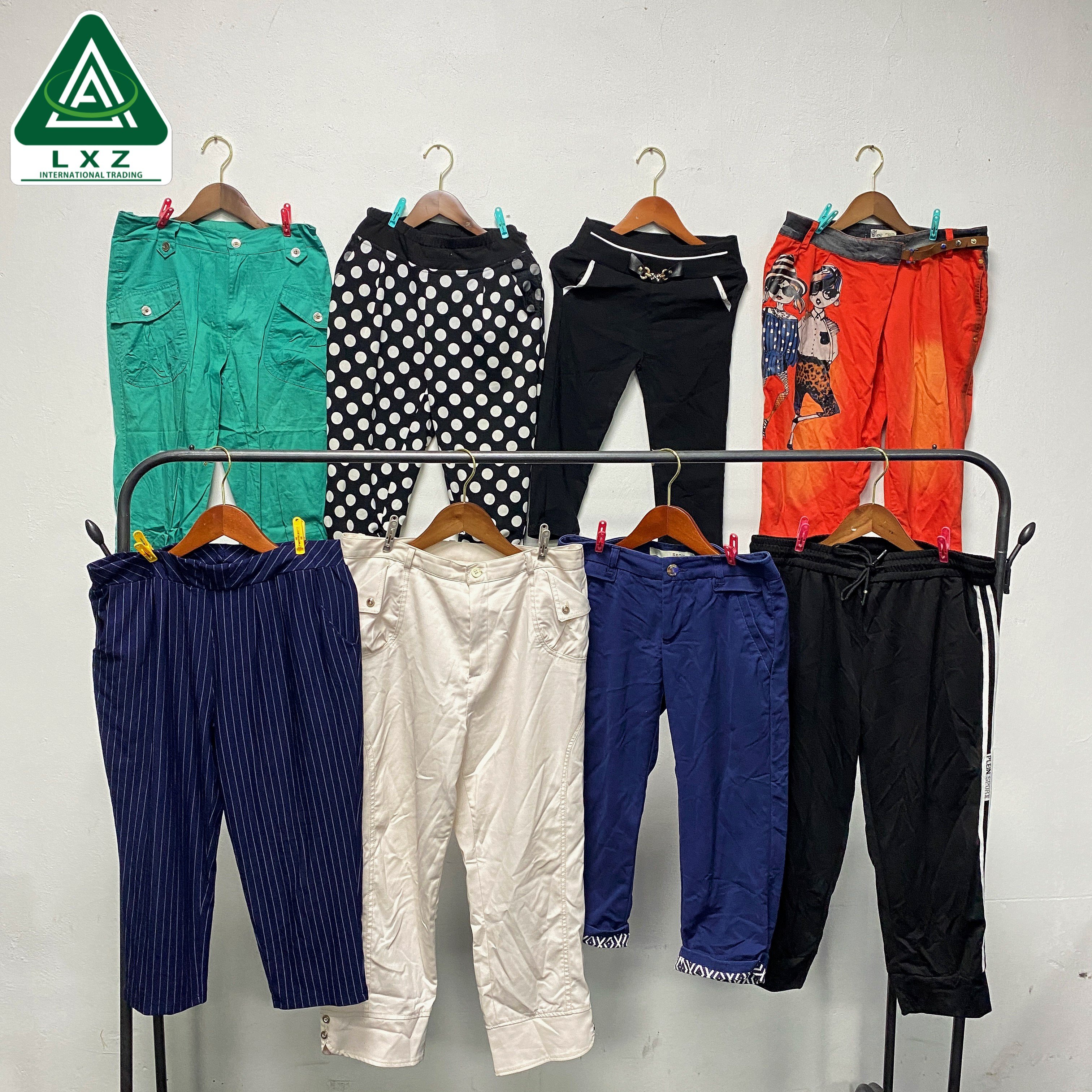 Used Cotton 3/4 Pants Second Hand Lady Pants Wholesale Used Clothes In Bales