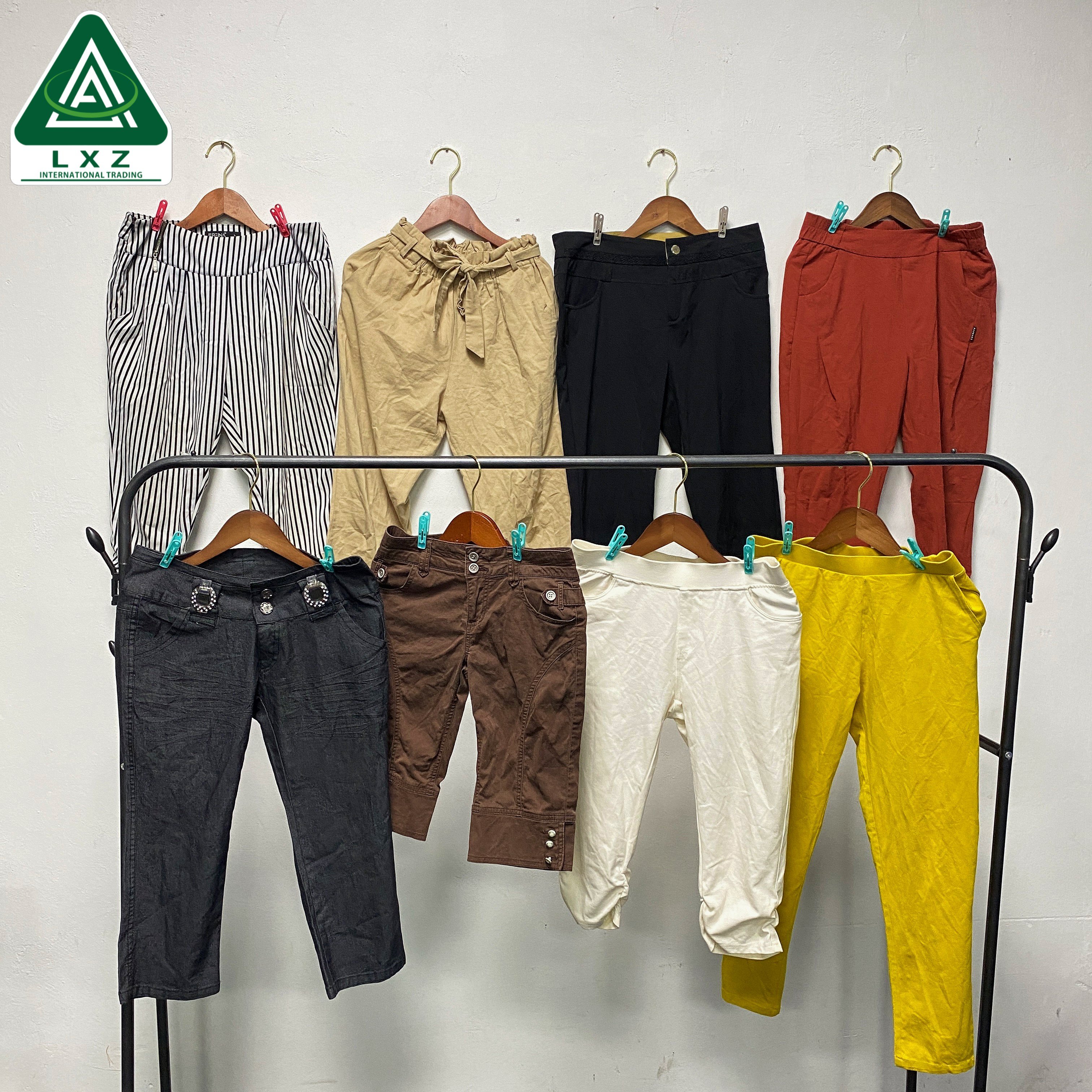 Used Cotton 3/4 Pants Second Hand Lady Pants Wholesale Used Clothes In Bales