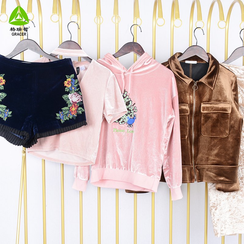 hot selling thrift women used clothes bales second hand velvet clothing in canada