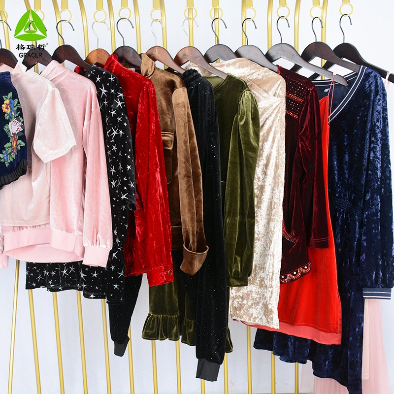 hot selling thrift women used clothes bales second hand velvet clothing in canada