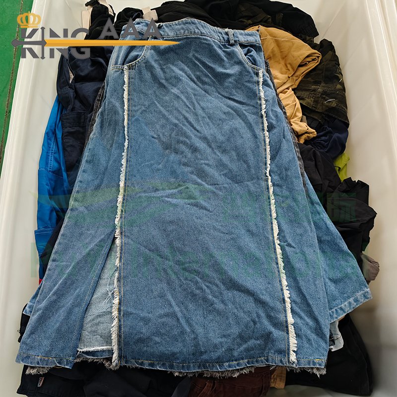 Wholesale Vintage Long Denim Skirts Jean Skirt Second Hand Clothes Denim Casual Dresses Women Clothes Bales Used Clothes