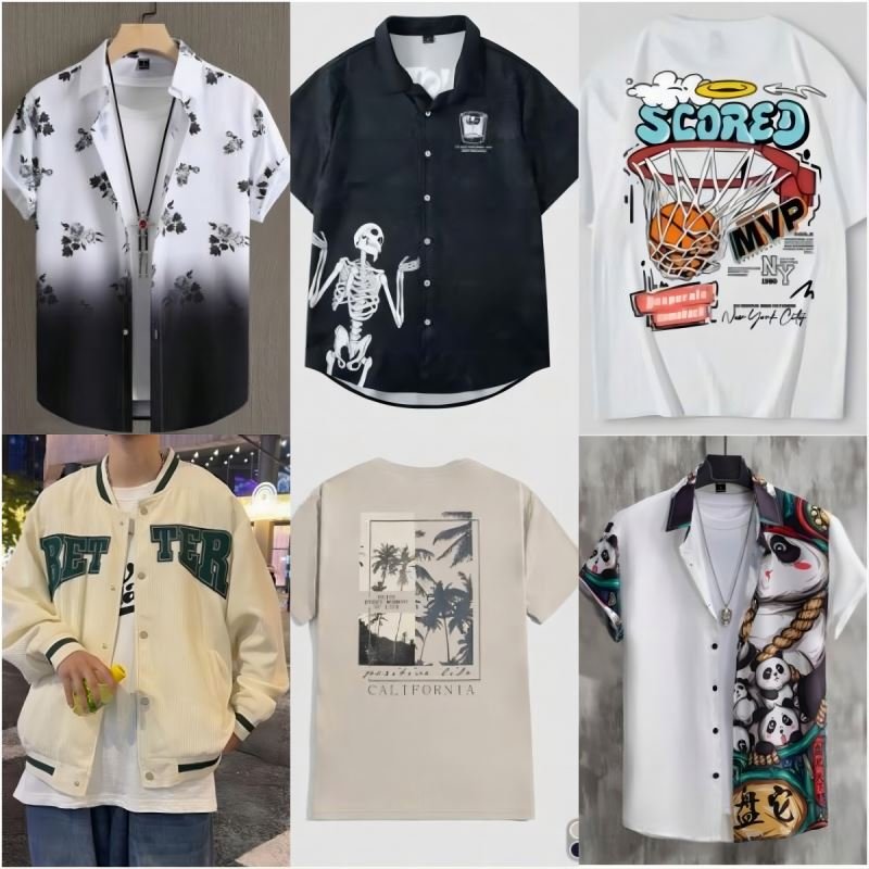 Inventory men's beach shirts casual short sleeved fashionable new men's shirt print pattern cardigan style mix