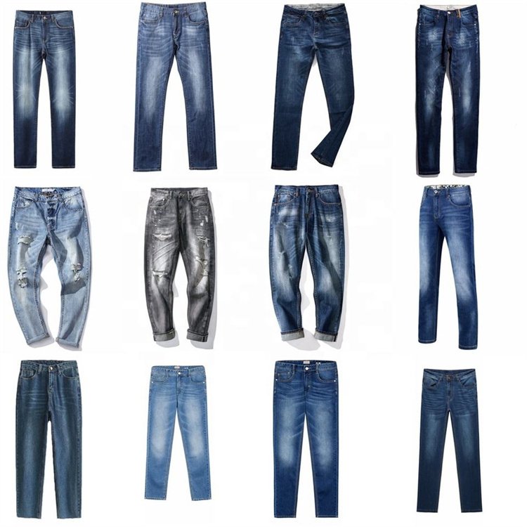Cut Label Man's Used Jeans Used Trousers Fashion handsome boys young smart denim jeans stock garment factory stock liquidation