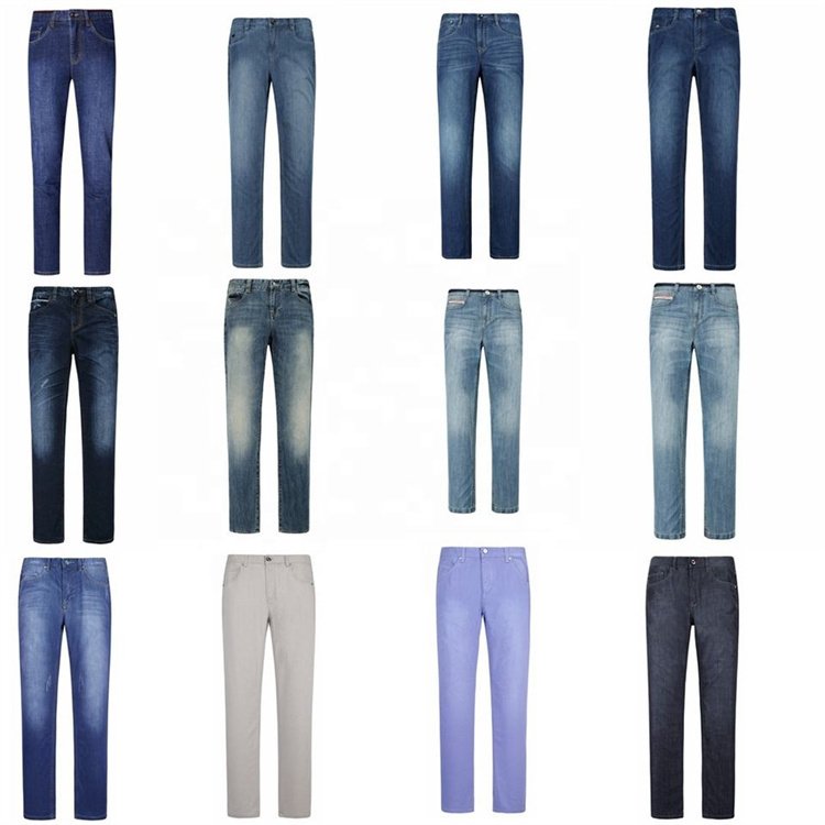 Cut Label Man's Used Jeans Used Trousers Fashion handsome boys young smart denim jeans stock garment factory stock liquidation