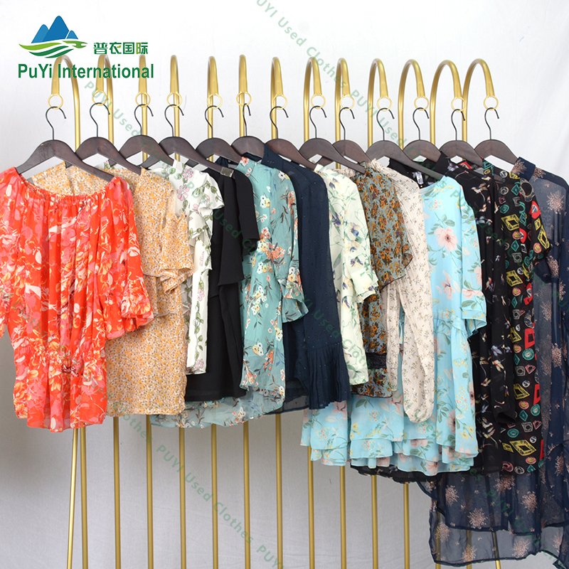 japan used clothes wholesale silk chiffon fabric chiffon blouse women used clothes from uganda