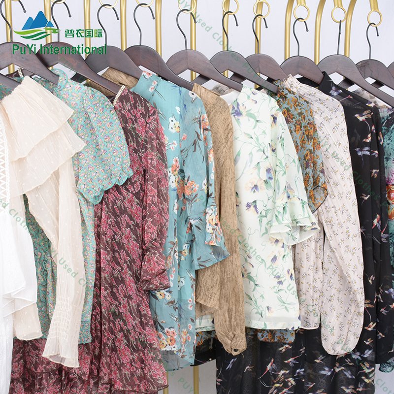 japan used clothes wholesale silk chiffon fabric chiffon blouse women used clothes from uganda
