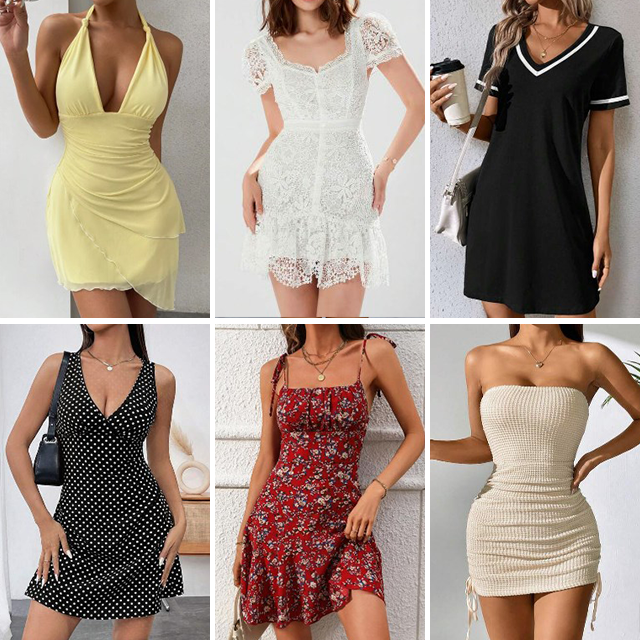 2024 Wholesale Cheap Fashion Elegant Beach Women's Summer Casual Dresses Bulk Random Shipping stock
