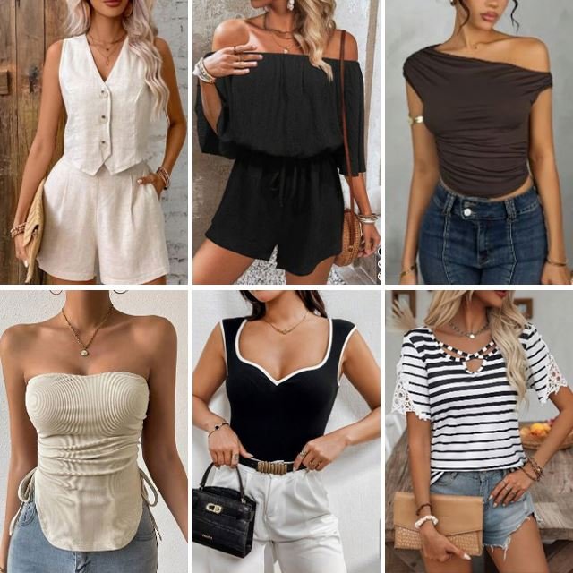 Clearance women's clothing high-quality casual short sleevedT-shirt top pants short skirt dress mix and match randomly shipped