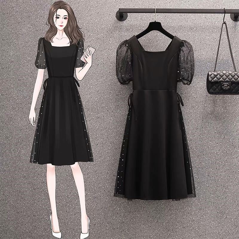 2024 Spring/Summer New Women's Fashion Casual Heavy Industry Sequins Embroidered Short Sleeve Dress