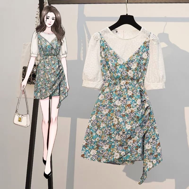 2024 Spring/Summer New Women's Fashion Casual Heavy Industry Sequins Embroidered Short Sleeve Dress