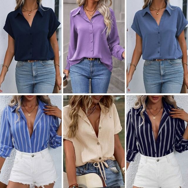 Wholesale women's shirts fashionable and elegant women's printed shirts mixed shipment