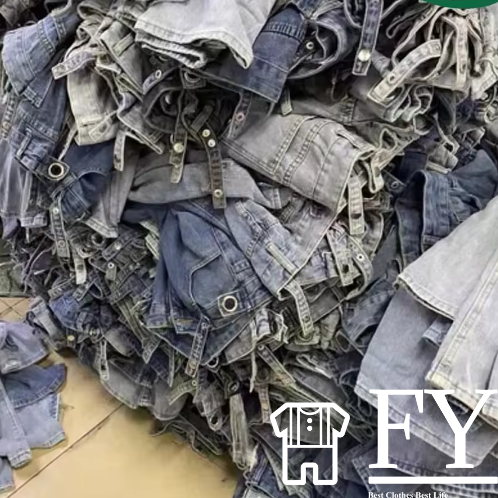 FengYang Cheap Piece Casual jeans Jumpsuit Pants Random Style Clothes Bulk Stock Sale Clothes Cut Label Used Products