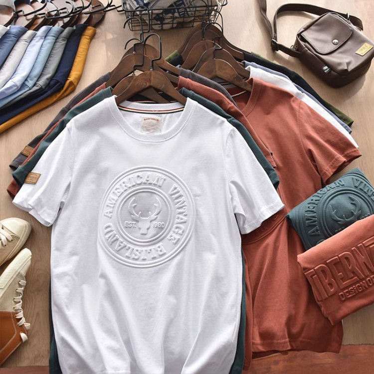 High Quality t shirt Cotton solid colors printing mens t shirts stock Solid color T-shirt