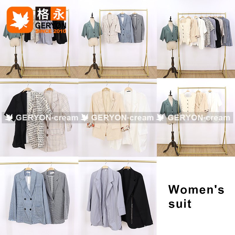 GERYON vintage thin women's suits & blazers used blazer women used clothes wholesale products in bulk apparel stock