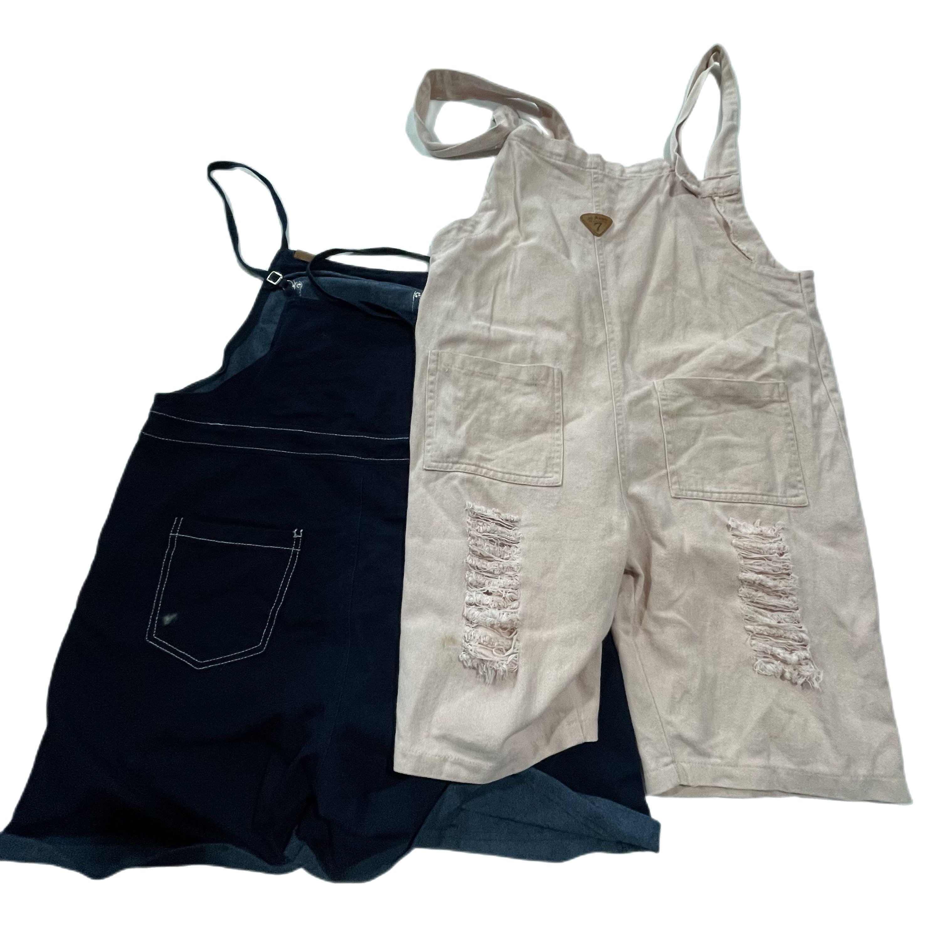 New arrival used clothes bales thrift ladies denim suspender mix preloved wholesale jean skirt long to indonesia