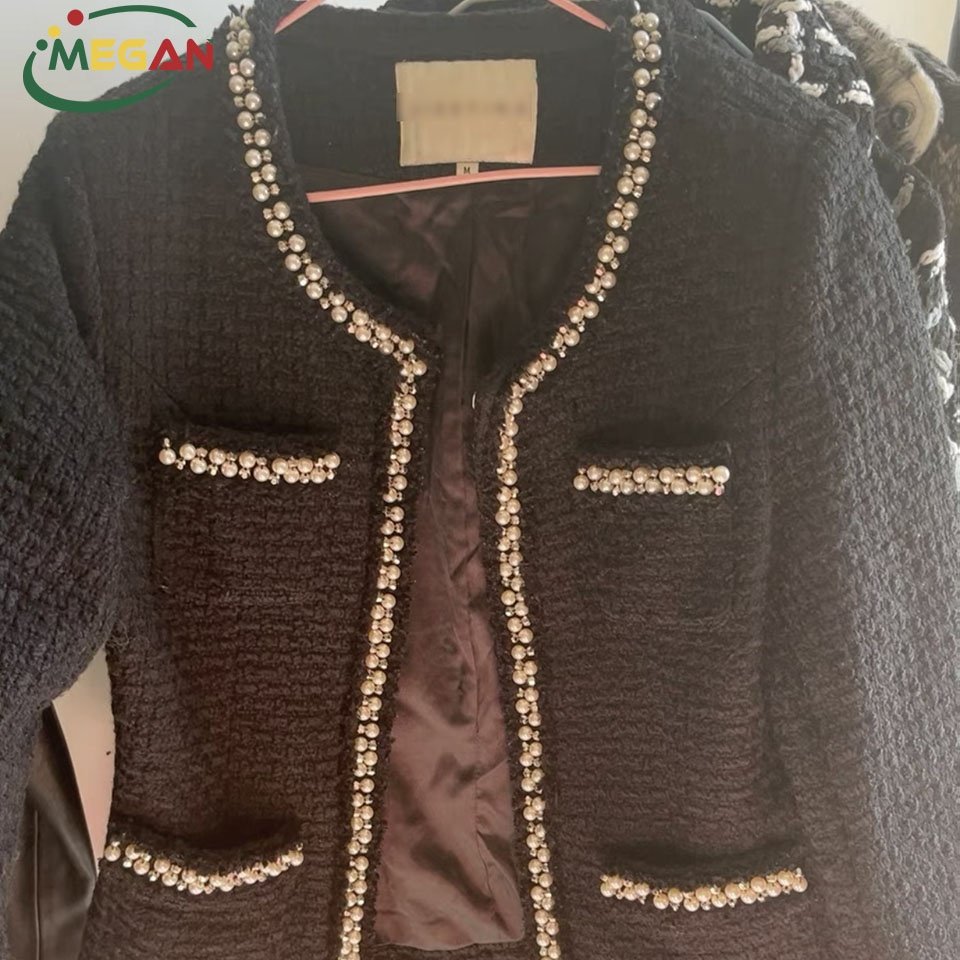 Megan Luxury Tweed Women Second Hand Blazers Winter Adults Girls Used Clothes Bales