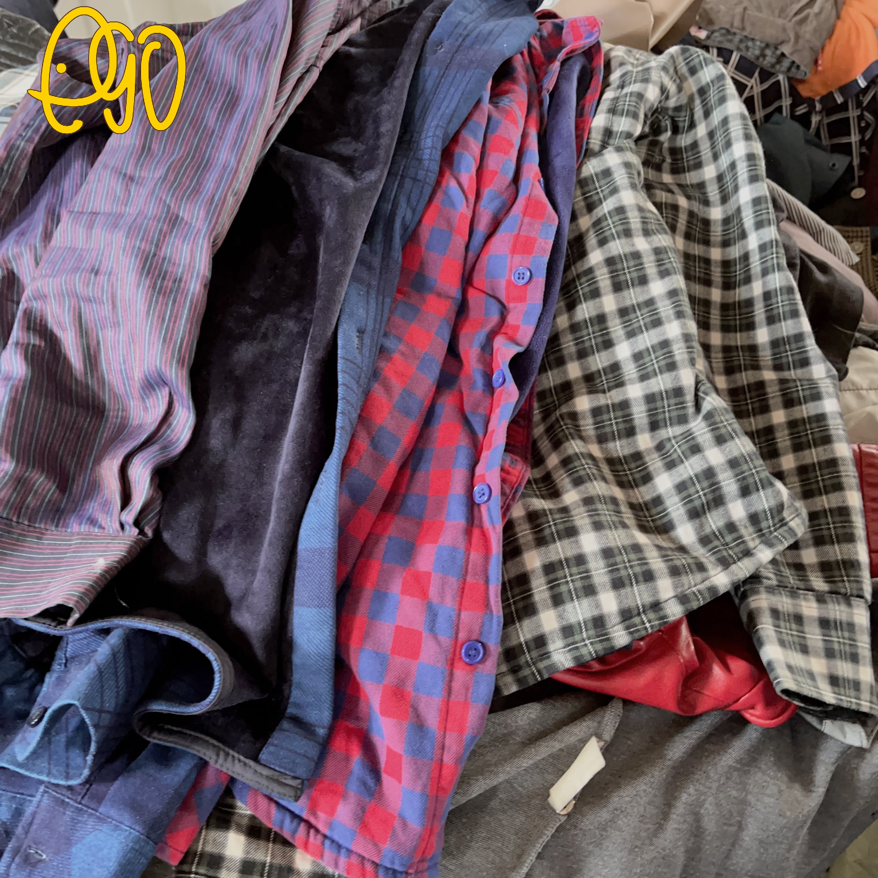 Factory Direct Sale Men Used Long Sleeve Plaid Flannel Shirt For Winter In Bale Second Hand Clothes Wholesale