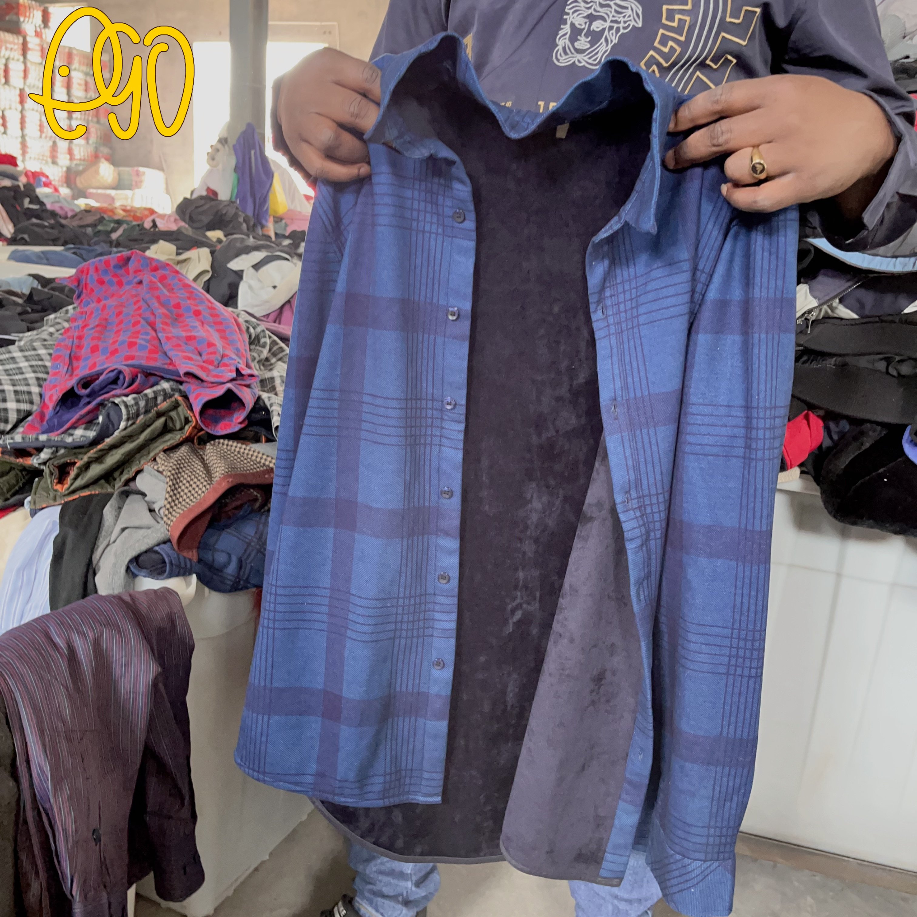Factory Direct Sale Men Used Long Sleeve Plaid Flannel Shirt For Winter In Bale Second Hand Clothes Wholesale