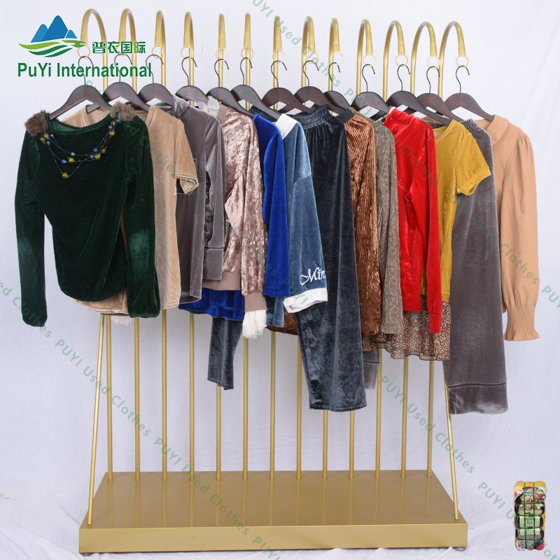 Silk velvet fabric used clothes dress korea used winter clothes second hand used clothing bales 100kg