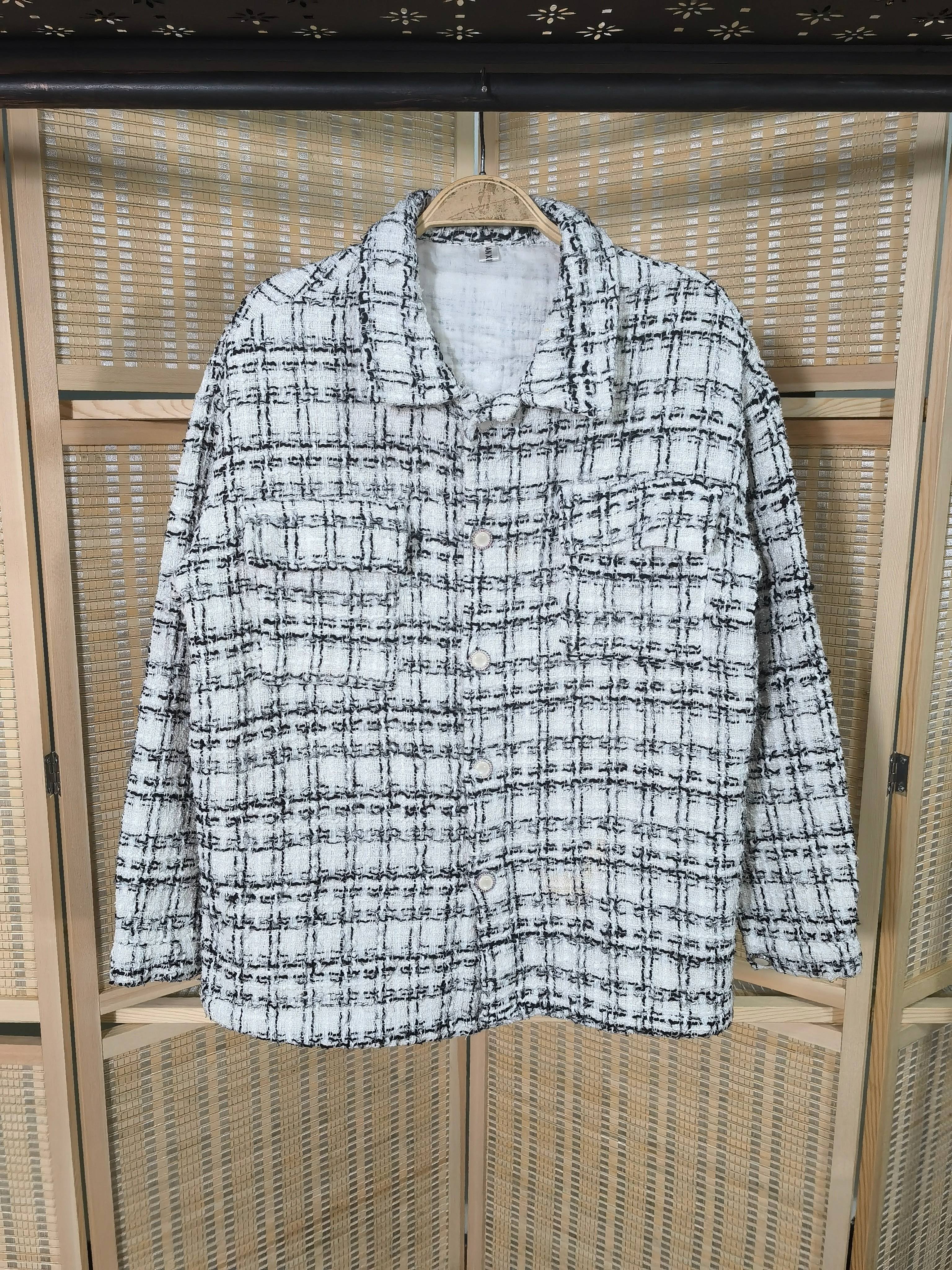 Wholesale High Quality Fashion Plaid Fabric Luxury Coarse Flower Second Hand Channel Style Coat Used Clothes