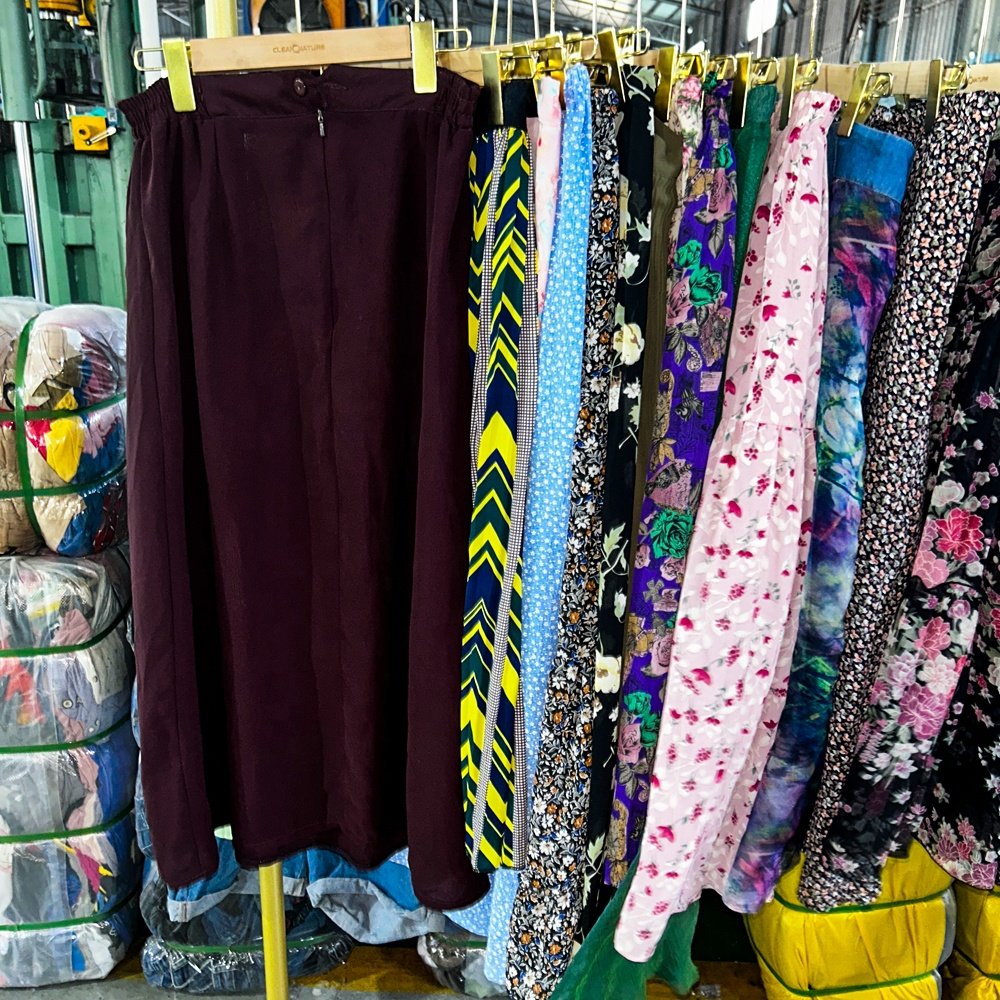 Summer Ladies Silk skirts women clothes Floral skirt ukay ukay bales used clothes second hand clothes for sale bale