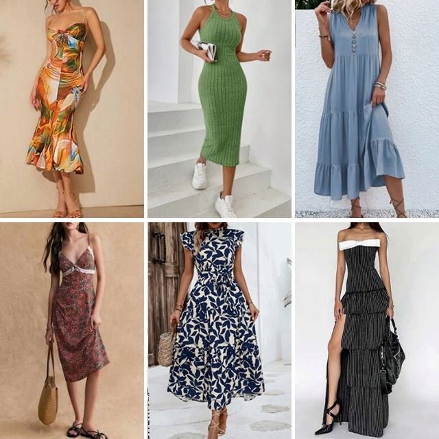brand new summer women's printed high waisted slim fit dress with loose elegant casual style The stock is randomly shipped