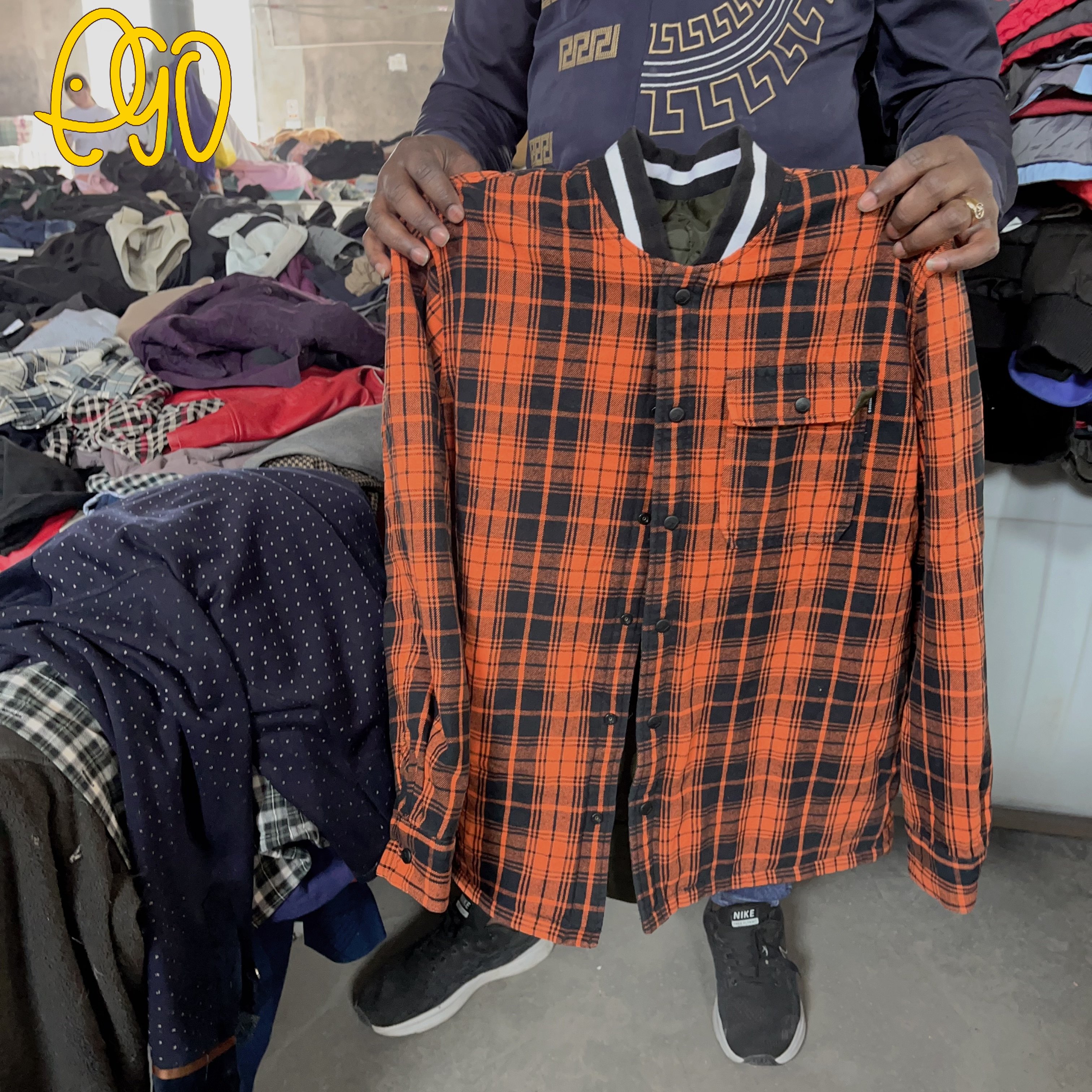 used clothes bales high quality Wholesale Price secondhand Men Cotton Plaid Shirts For Winter Second Hand Long Sleeves africa