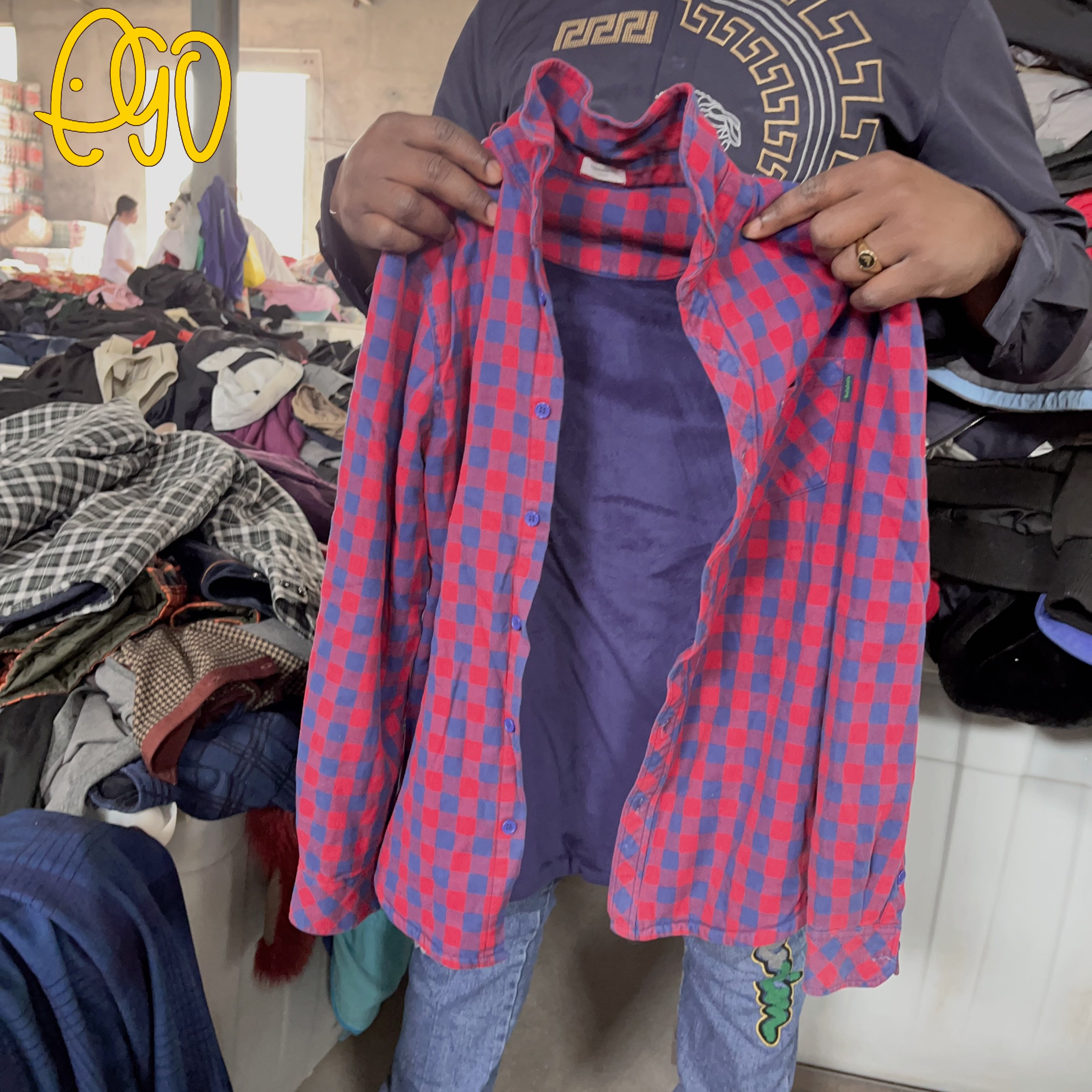 used clothes bales high quality Wholesale Price secondhand Men Cotton Plaid Shirts For Winter Second Hand Long Sleeves africa
