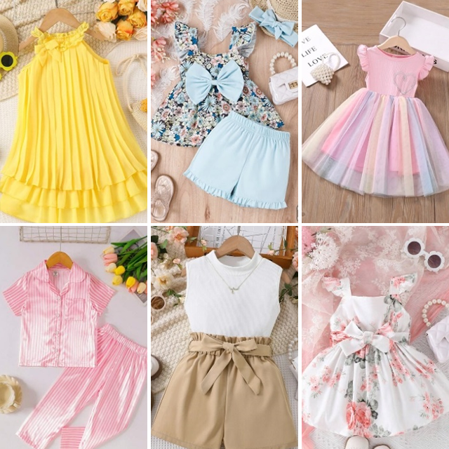 Wholesale mixed use children's clothing inventory summer children's cartoon printed casual clothing styles randomly shipped