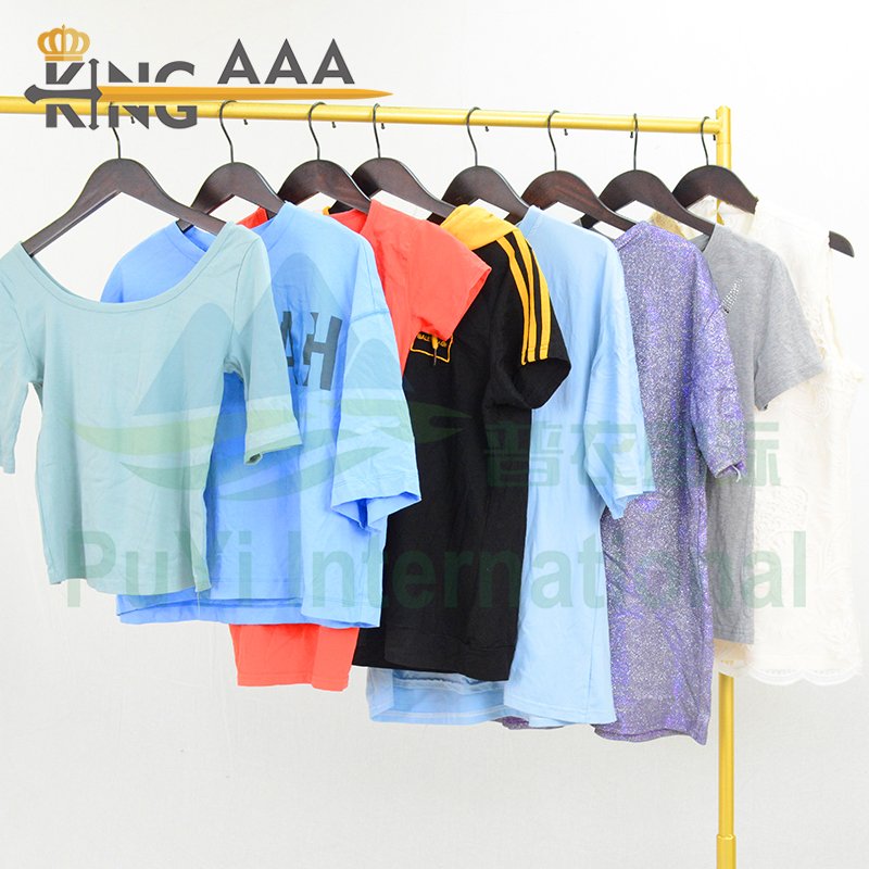 Hot Selling Women 100% Cotton T-Shirt Lady Short Sleeve Tops Second Hand Clothing bale Used Clothes Bales For Ladies