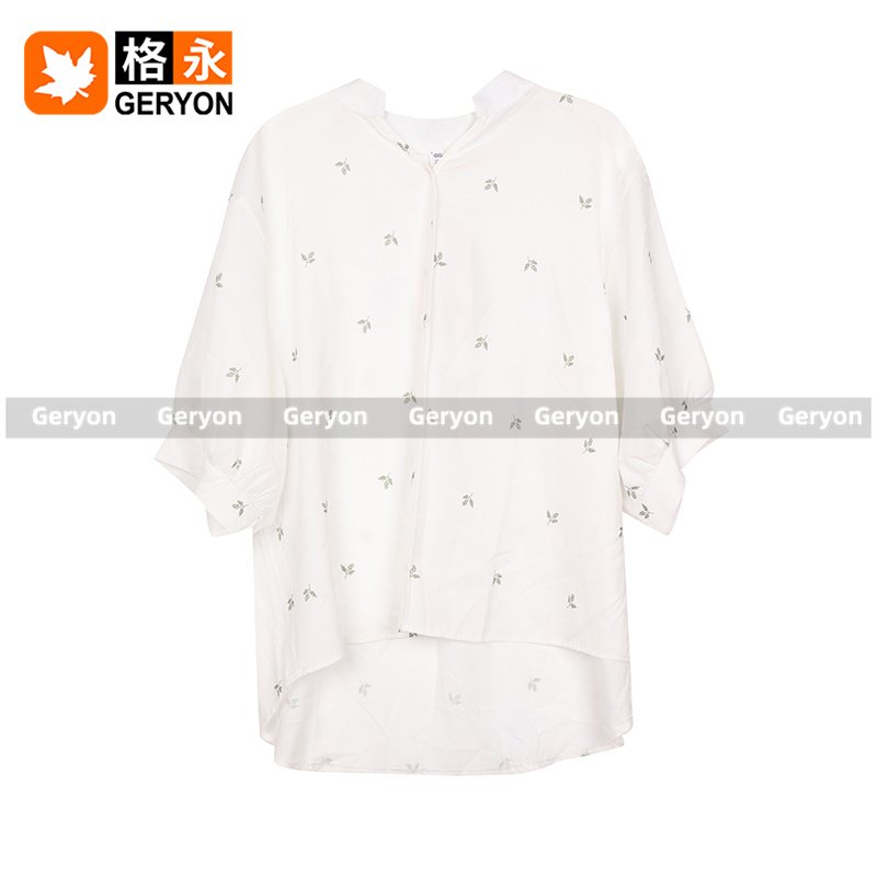 GERYON High Quality White Cotton Cropped Blouse Used Clothes Second Hand Clothing Apparel Stock Elegant Bale