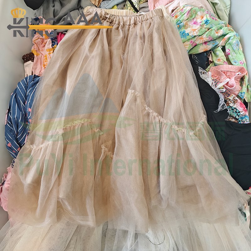 KINGAAA Tutu skirt tulle mesh fabric ball pakaian bekas used clothing clothes wholesale bales used skirts for women