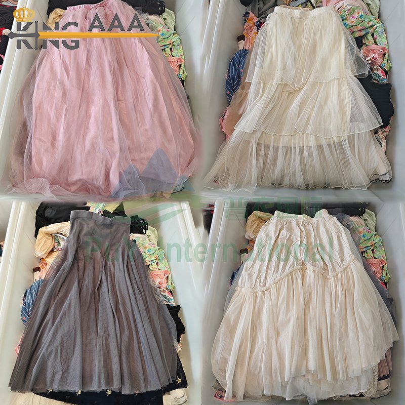 KINGAAA Tutu skirt tulle mesh fabric ball pakaian bekas used clothing clothes wholesale bales used skirts for women