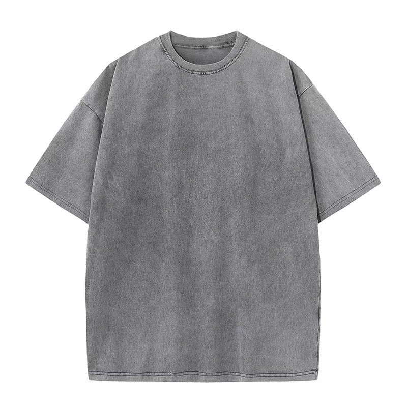 Wholesale Acid Washed Cotton Tee Shirt High Quality Streetwear Distressed Retro Tshirt Custom Mens Oversized Vintage T Shirts