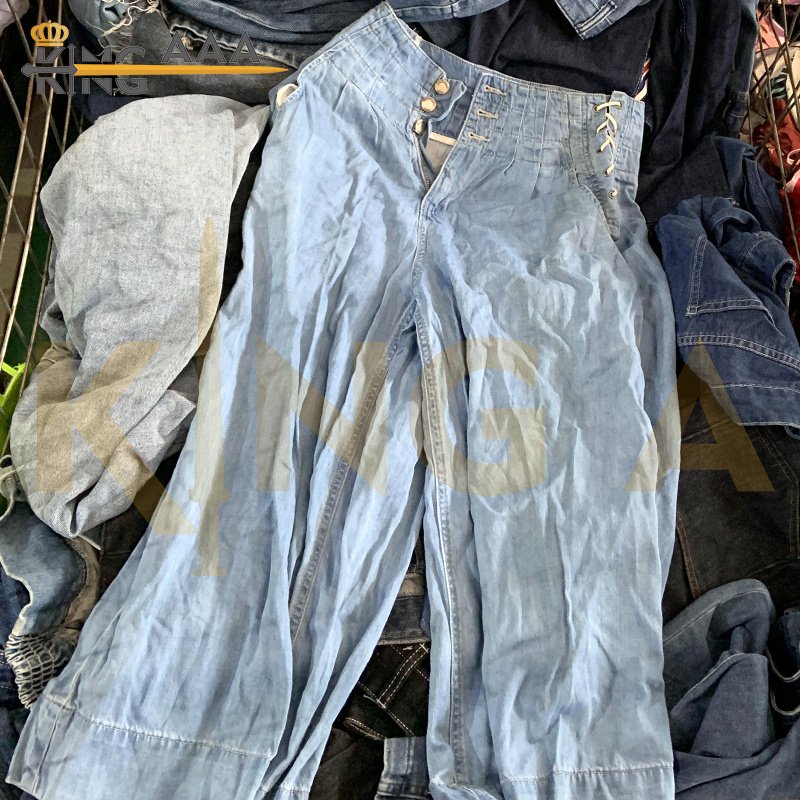 GEYU Wholesale High Quality Women's Wide Leg Pants Second Hand Pants Used Clothes Loose Straight Leg Jeans Denim Trousers Pants