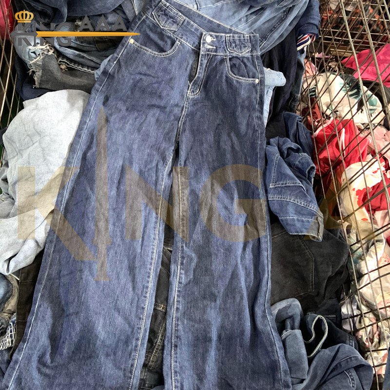 GEYU Wholesale High Quality Women's Wide Leg Pants Second Hand Pants Used Clothes Loose Straight Leg Jeans Denim Trousers Pants