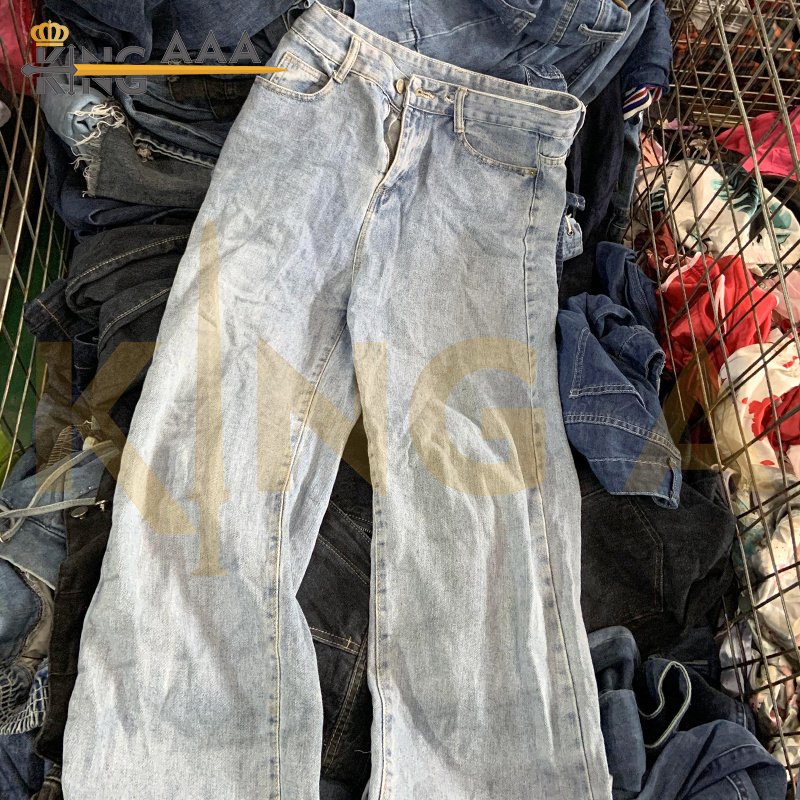 GEYU Wholesale High Quality Women's Wide Leg Pants Second Hand Pants Used Clothes Loose Straight Leg Jeans Denim Trousers Pants