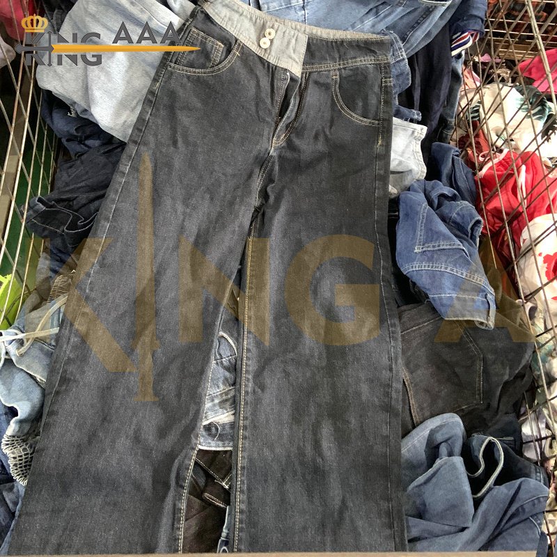 GEYU Wholesale High Quality Women's Wide Leg Pants Second Hand Pants Used Clothes Loose Straight Leg Jeans Denim Trousers Pants