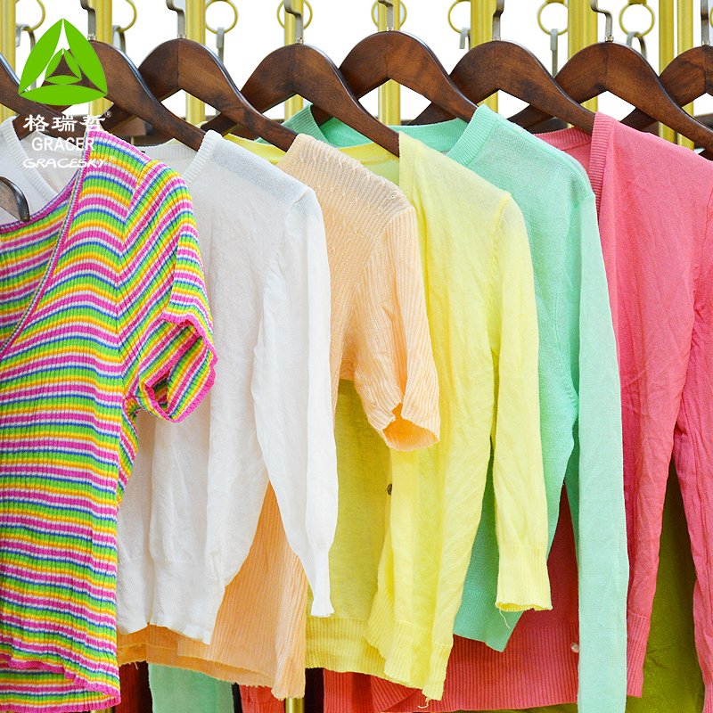 Thrift Clothes Bale Of Mixed Used Clothing For Sale Ladies Sweaters Bundle Second Hand Clothes