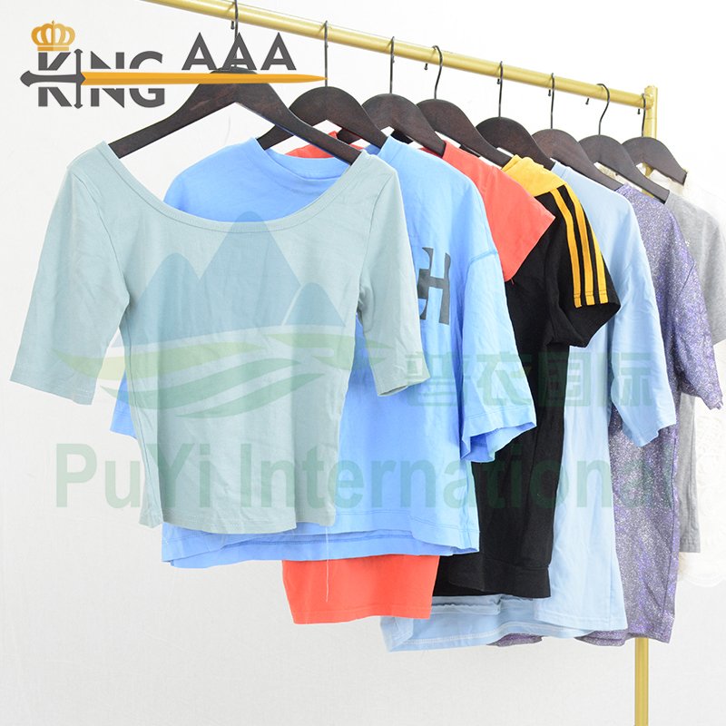 Hot Selling Women's T-Shirt Casual Short Sleeve Girl's Tees Used Clothes Bales For Ladies shirts