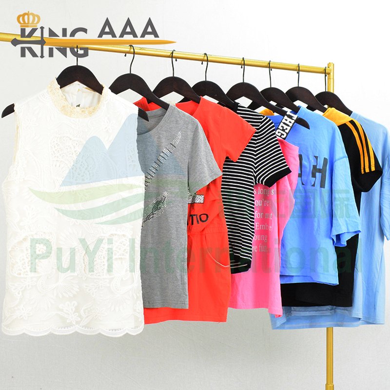Hot Selling Women's T-Shirt Casual Short Sleeve Girl's Tees Used Clothes Bales For Ladies shirts