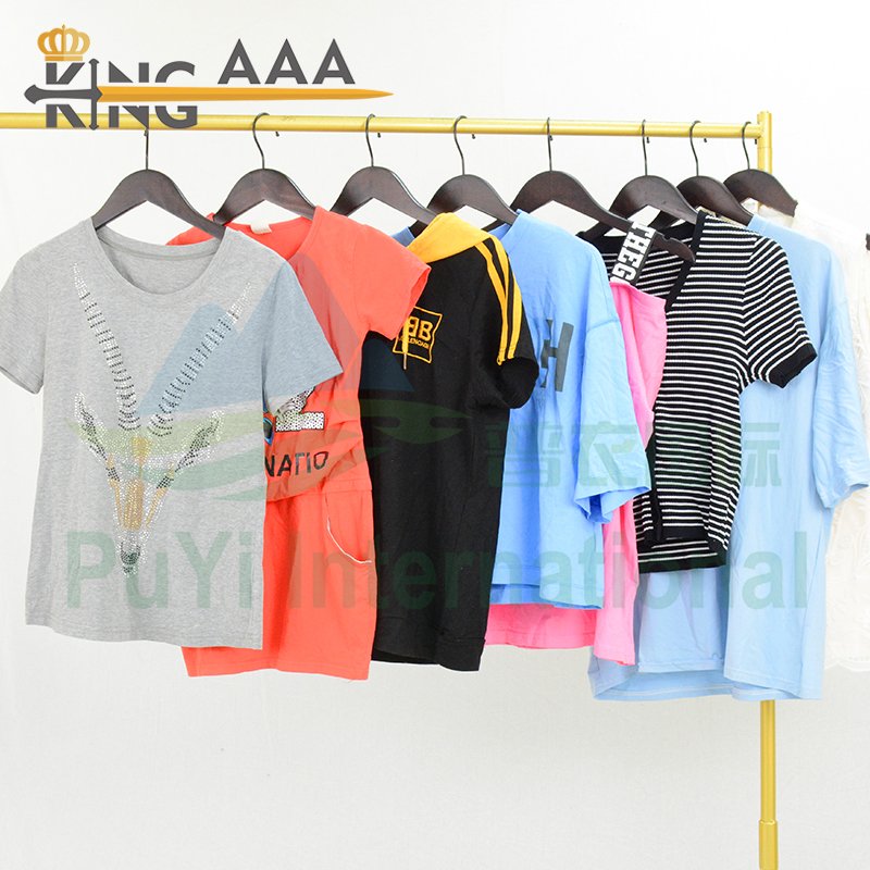Hot Selling Women's T-Shirt Casual Short Sleeve Girl's Tees Used Clothes Bales For Ladies shirts
