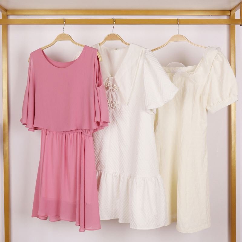 casual second-hand clothing wholesale for girls' spring and summer silk sleeveless used dresses stock